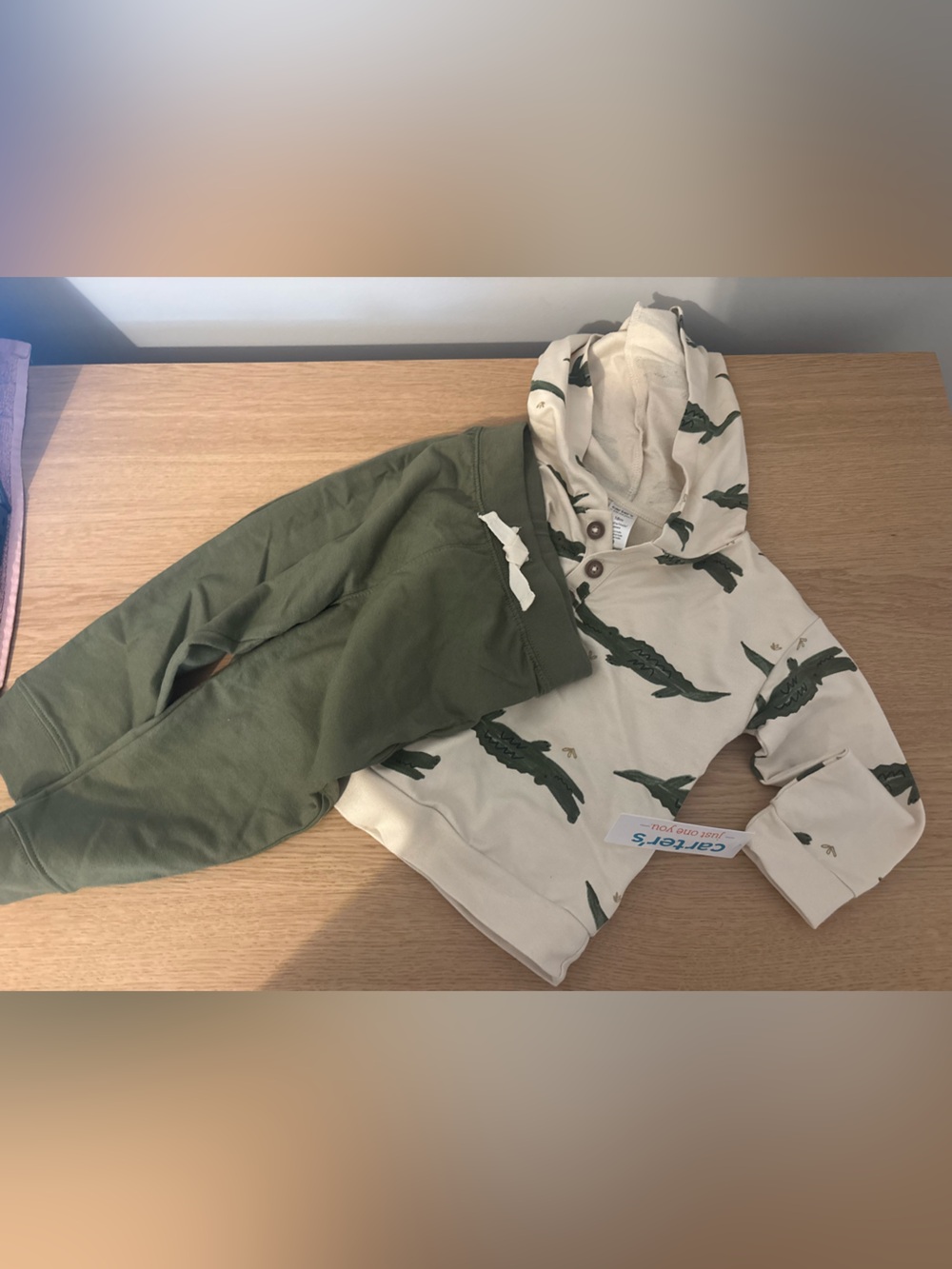 18 months Carter's Green Alligator Hooded Top for Kids